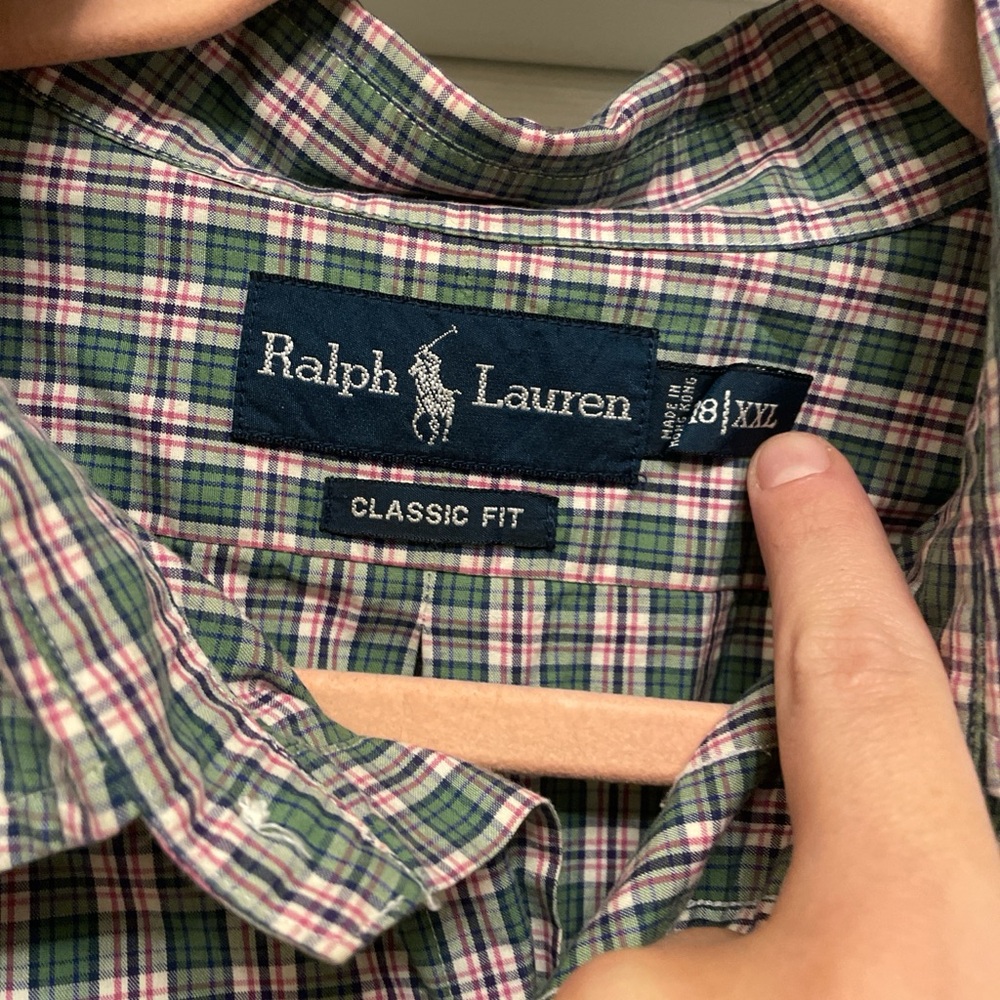 Ralph Lauren Men's Green Plaid Shirt